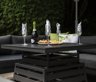 Ashbury Large Corner High / Low Firepit Table Set