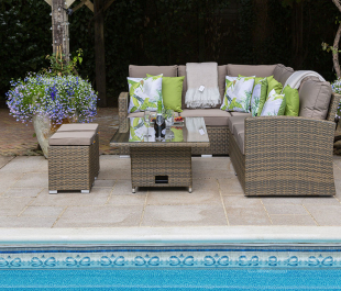 Sandringham Rattan KD Hi Low Rectangular Corner Set