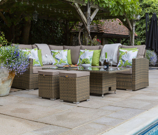 Sandringham Rattan KD Hi Low Rectangular Corner Set