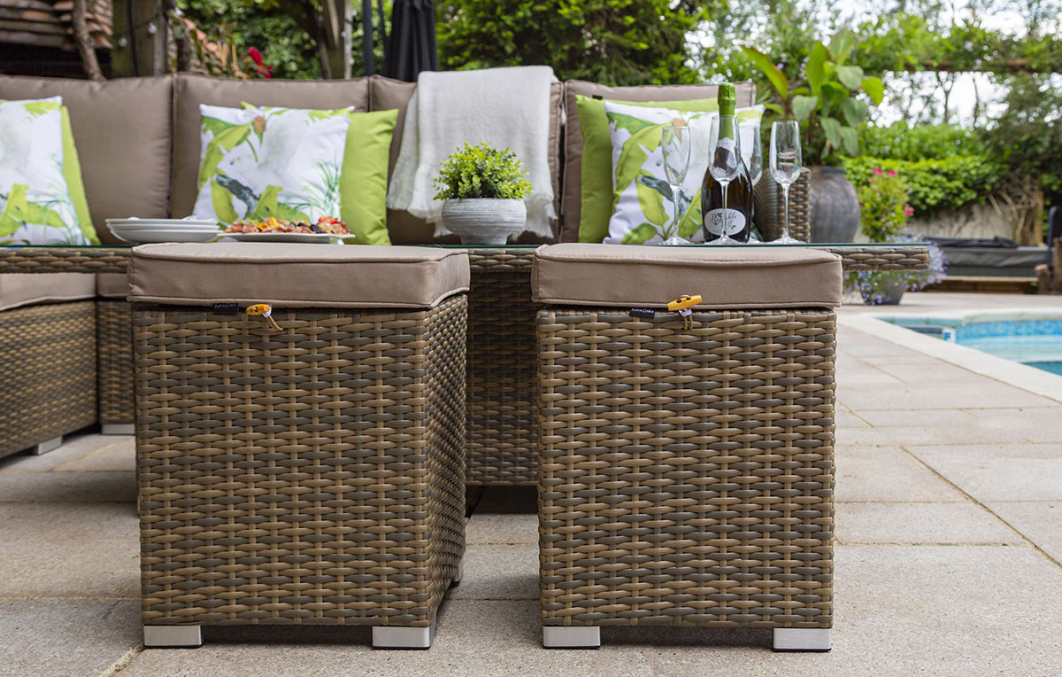 Sandringham Rattan KD Hi Low Rectangular Corner Set