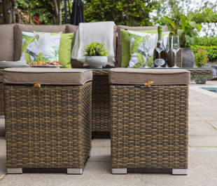 Sandringham Rattan KD Hi Low Rectangular Corner Set