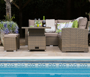 Sandringham Rattan KD Hi Low Rectangular Corner Set