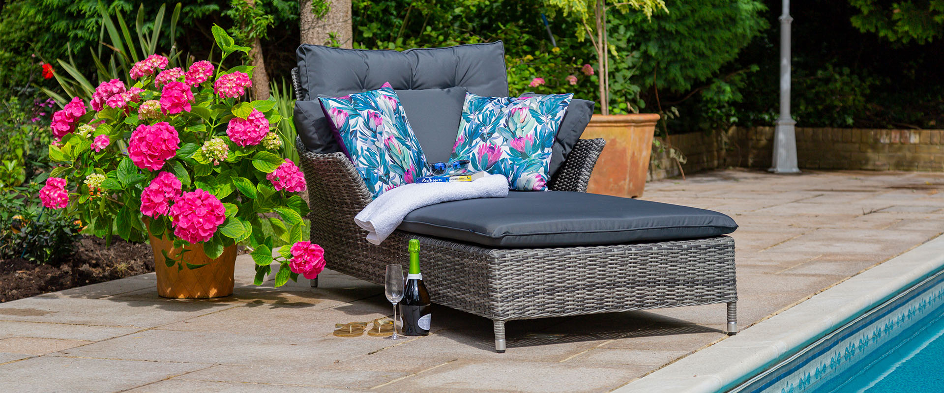 Katie Blake Garden Furniture Mayberry Sun Lounger With Cushion