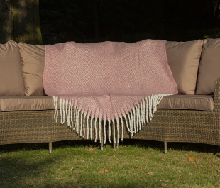 Pink Herringbone Throw Blanket