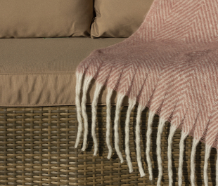 Pink Herringbone Throw Blanket