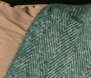 Green Herringbone Throw Blanket