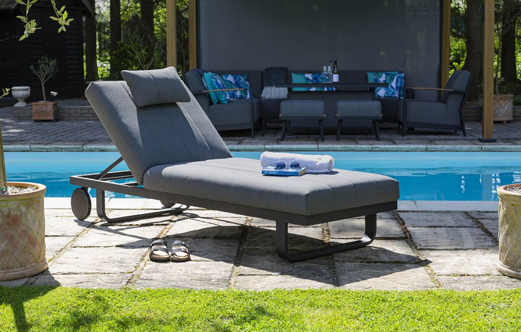 Andora Fabric Adjustable Sun Lounger