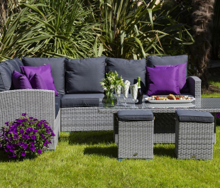 Sandringham Rattan KD Hi Low Rectangular Corner Set