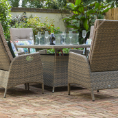 Seville 8 Seat Round Dining Set with Fire Pit Table