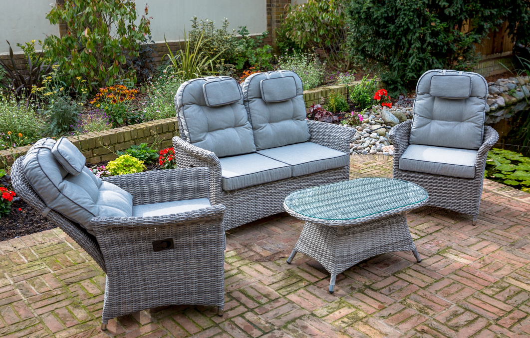 Flamingo Ratan Reclining Sofa & Armchair Garden Set