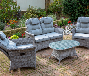 Flamingo Ratan Reclining Sofa & Armchair Garden Set