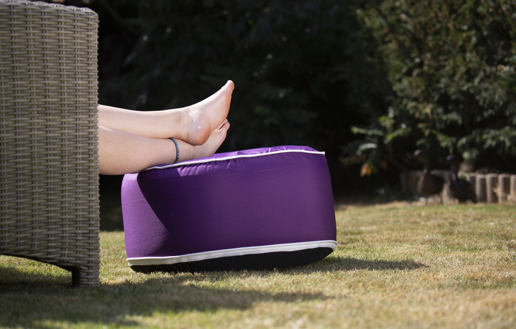 Water Resistant Inflatable Footstool Plum