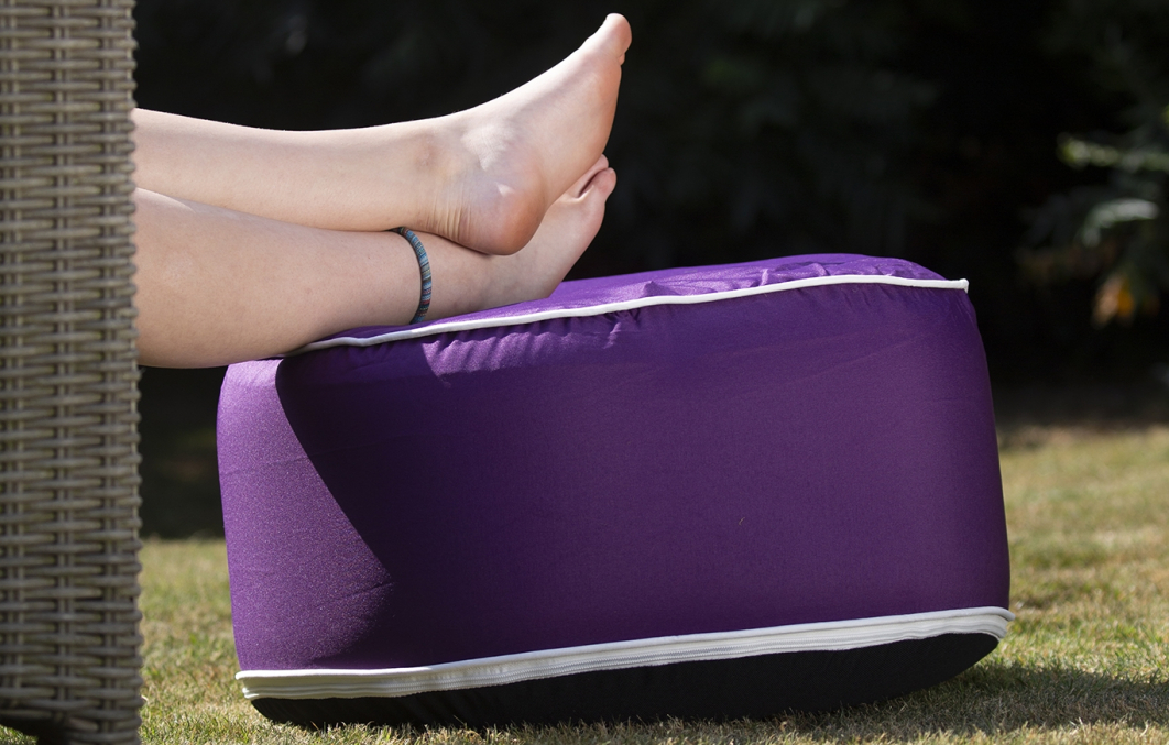 Water Resistant Inflatable Footstool Plum