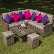 Sandringham 6 Seat Round Dining Set with Fire Pit Table