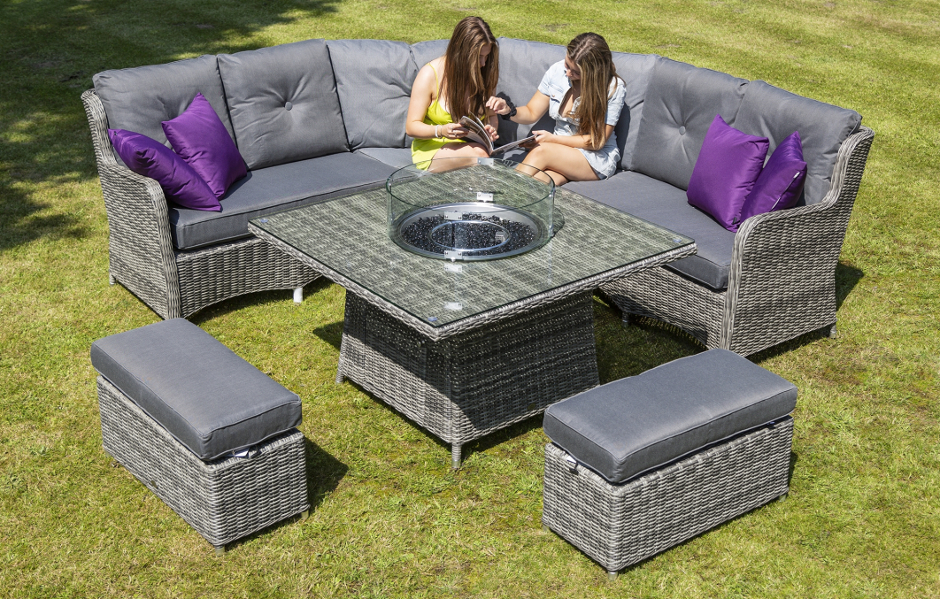 Seville Large Corner Fire Pit Set