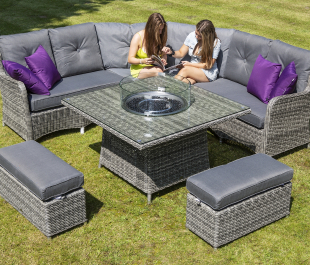 Seville Large Corner Fire Pit Set