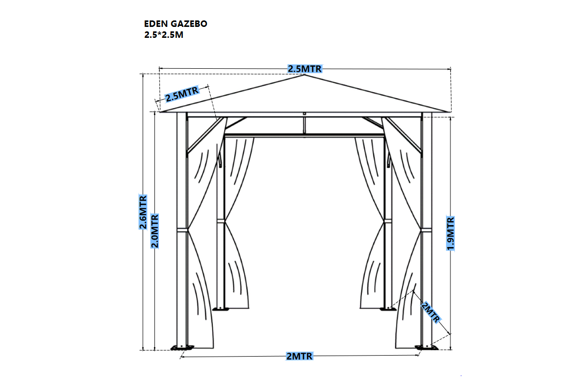 Eden Gazebo 2.5 x 2.5m