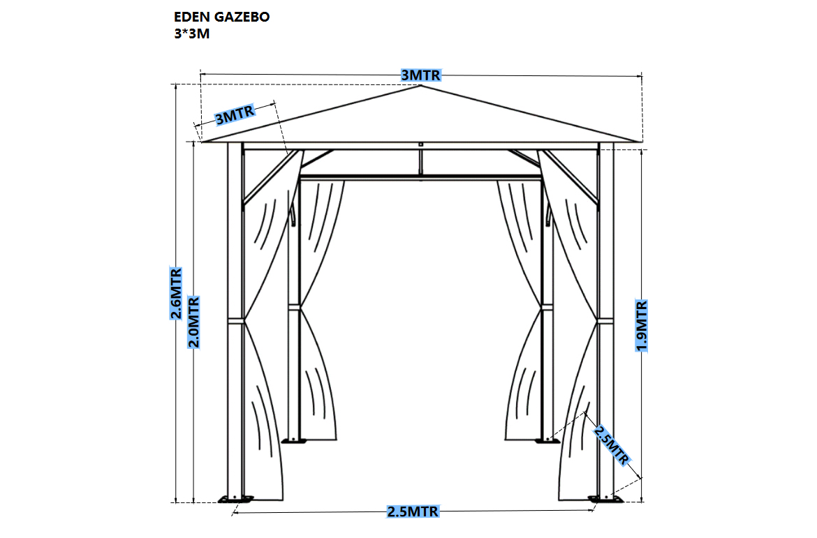 Eden Gazebo 2.5 x 2.5m