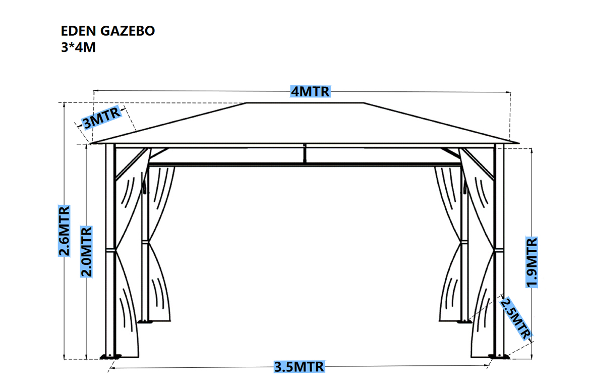 Eden Gazebo 2.5 x 2.5m